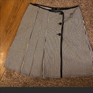 AUTRE Ton Preowned black & white strip wrap skirt